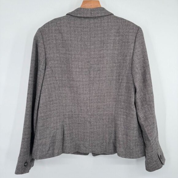 Talbots Italian Woven wool blend Womens Blazer Jacket Gray Tweed Size 12 - Picture 7 of 11
